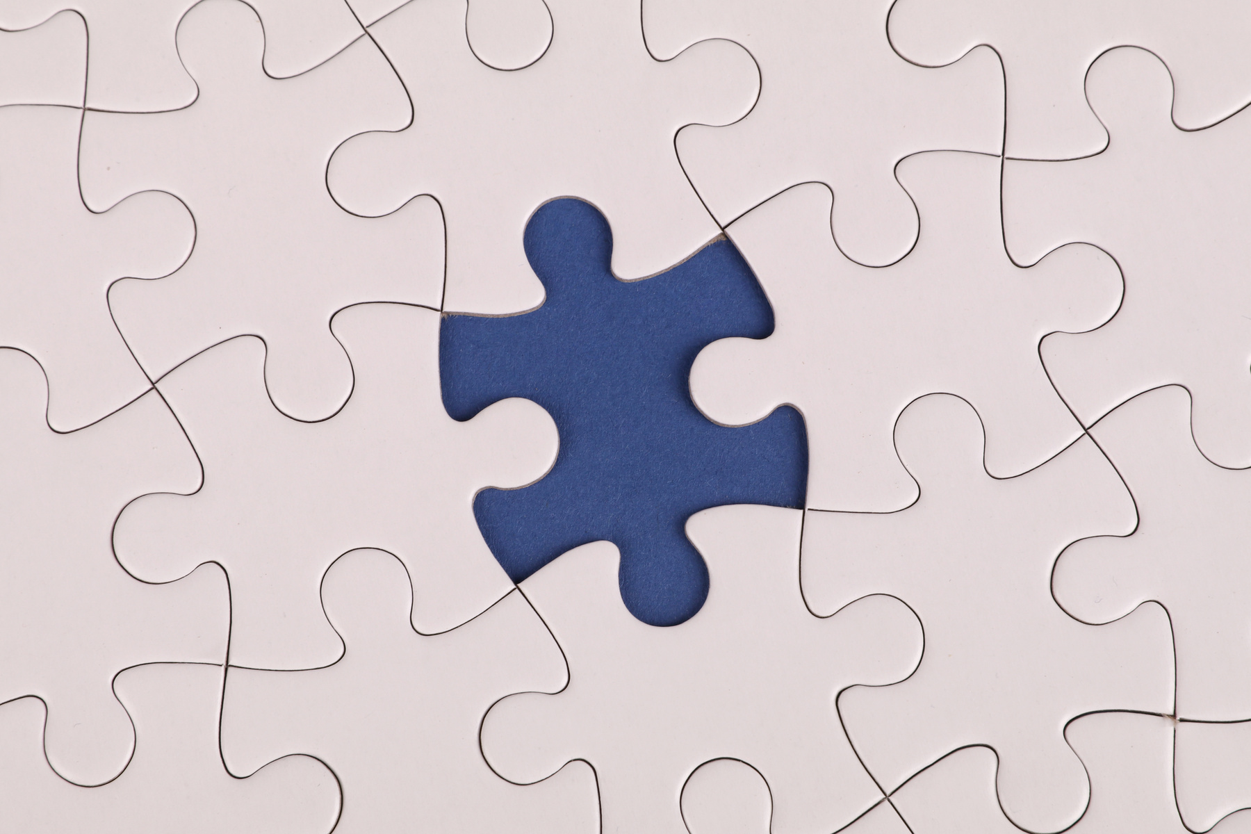 Close-up of Jigsaw Puzzle Missing